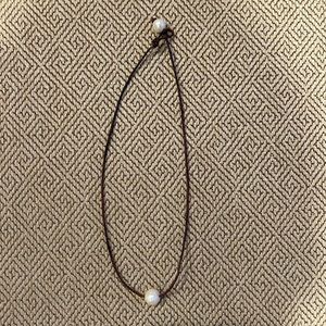 Pearl and Leather Necklace